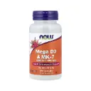 Now Foods Mega Vitamina D3 Y Mk-7, Promueve La Salud Ósea Y Cardiovascular 120 Cápsulas