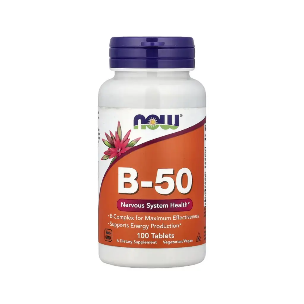[733739004260] Now Foods B-50, Favorece La Producción De Energía Y La Salud Del Sistema Nervioso 100 Tabletas