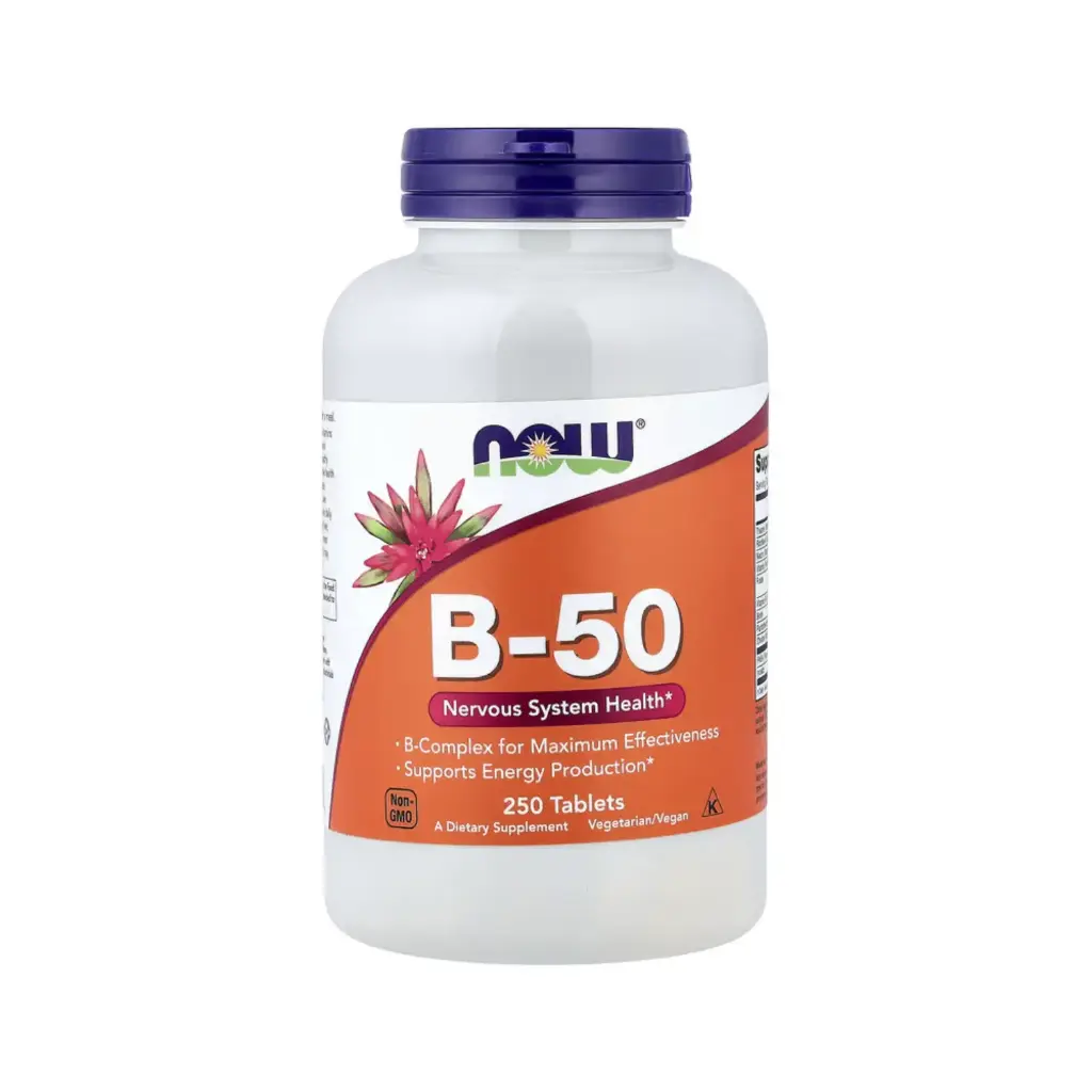 [733739004284] Now Foods Vitamina B-50, Favorece La Producción De Energía Y La Salud Del Sistema Nervioso 250 Tabletas