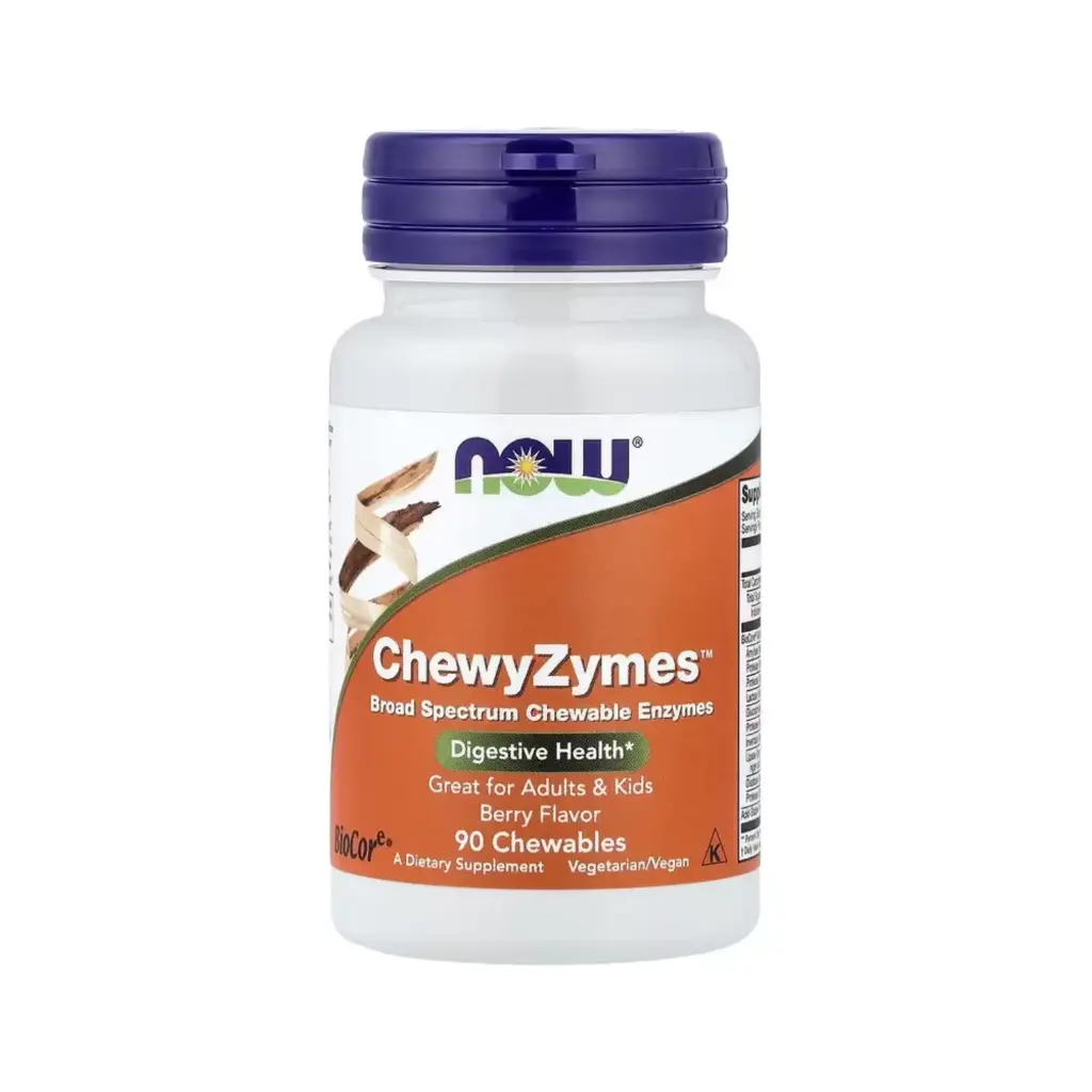 Now Foods Chewyzymes™, Refuerzo Digestivo Ideal Para Adultos Y Niños 90 Tabletas Masticables