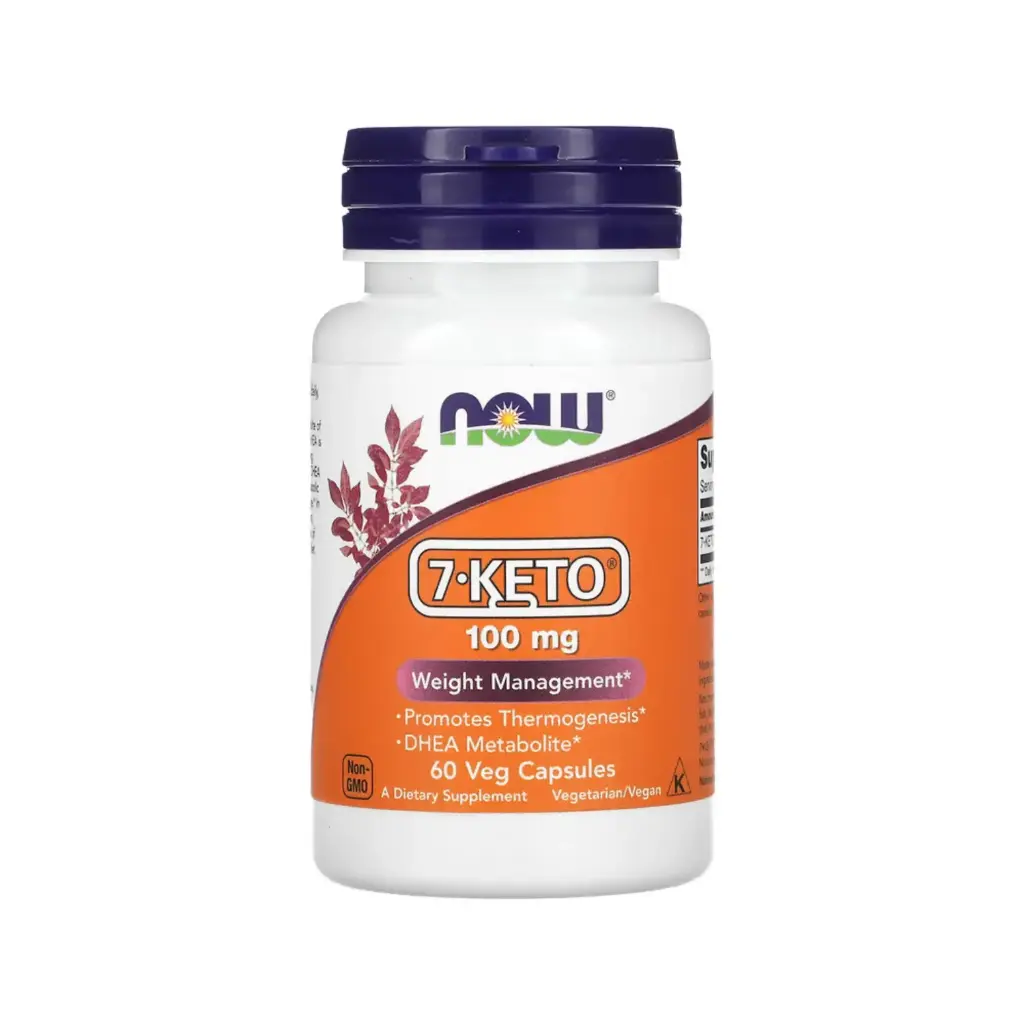 Now Foods 7-Keto 100 Mg, Promueve La Termogénesis Y Control Del Peso 60 Cápsulas Vegetales