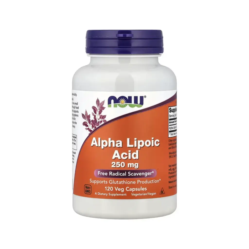 Now Foods Ácido Alfa-Lipoico 250 Mg, Promueve La Producción De Glutatión 120 Cápsulas Vegetales