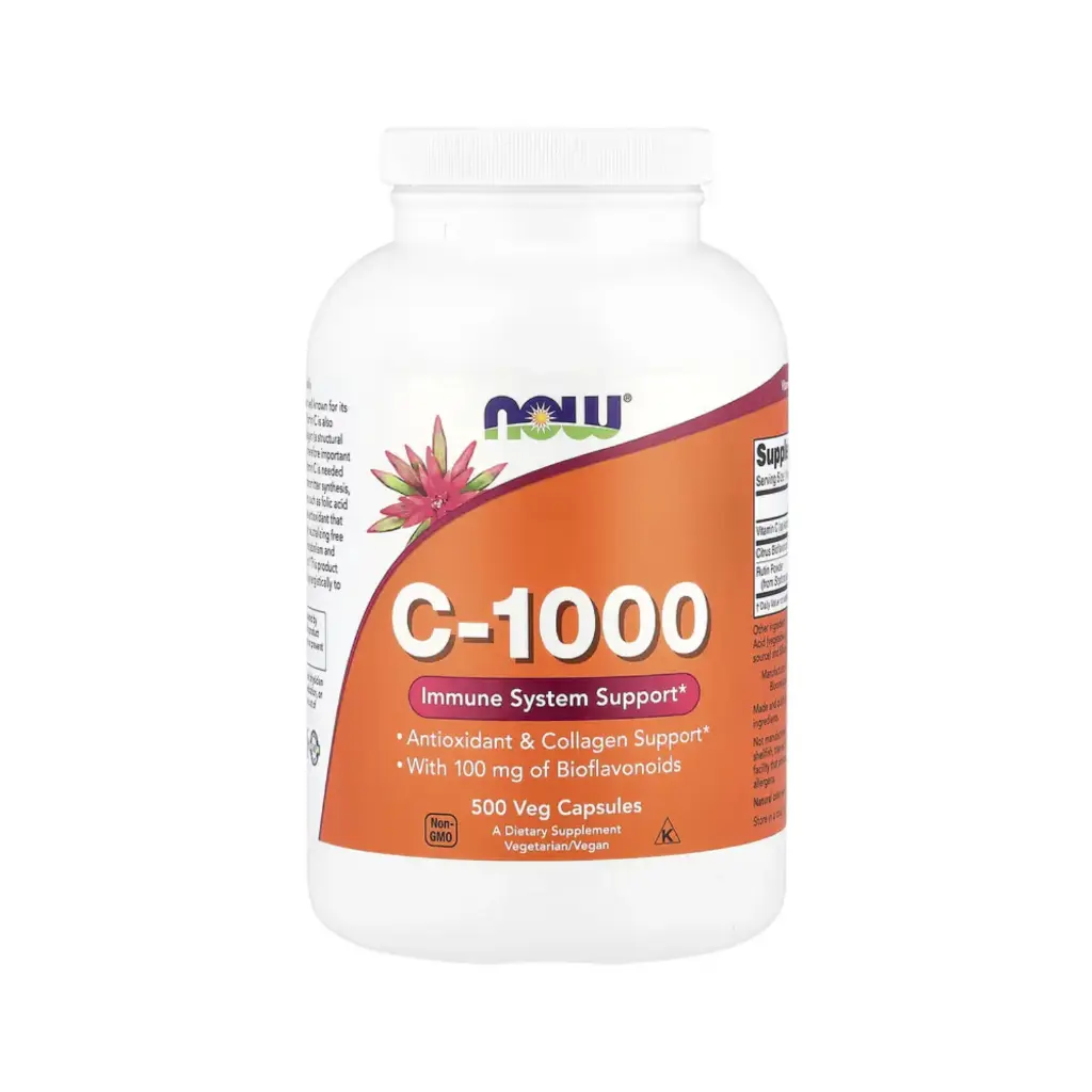 Now Foods C-1000 Con 100 Mg De Bioflavonoides, Refuerzo Antioxidante Y Para El Colágeno 500 Cápsulas Vegetales