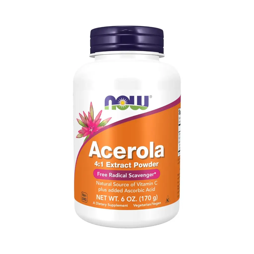 [733739007407] Now Foods Extracto En Polvo De Acerola 4:1 Con Ácido Ascórbico, Eliminador De Radicales Libres, 6 Oz (170 G)