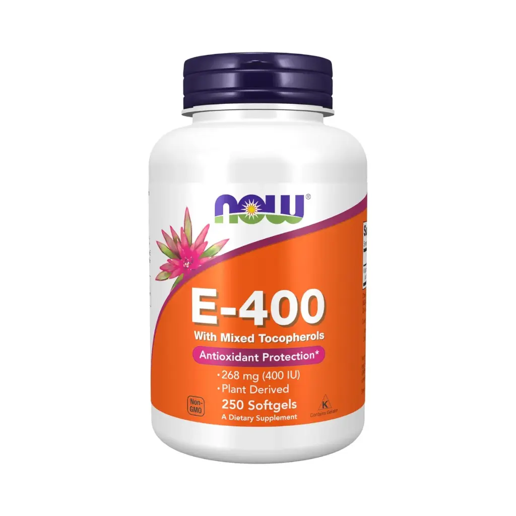 [733739008947] Now Foods E-400 Con Tocoferoles Mixtos 268 Mg (400 UI), Protección Antioxidante 250 Cápsulas Blandas