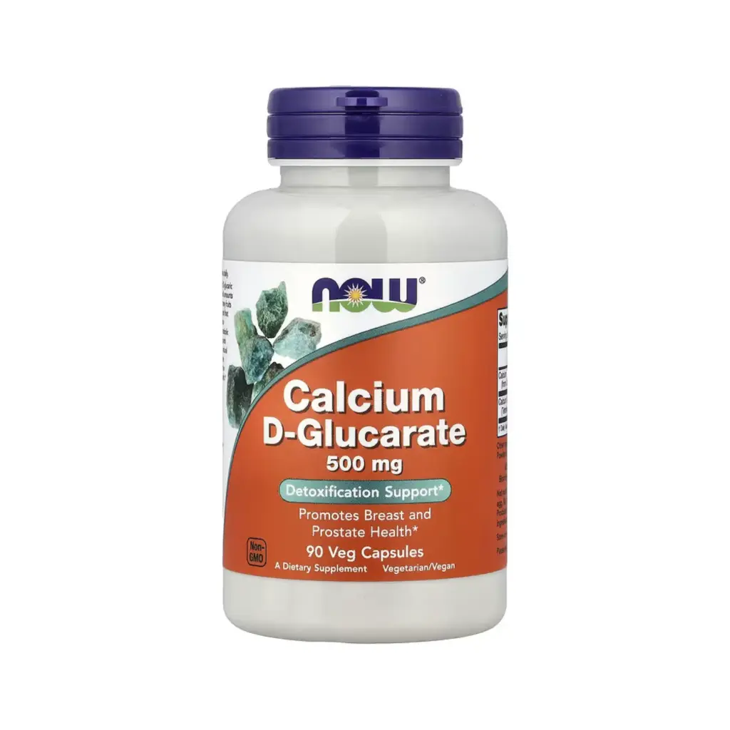 Now Foods D-Glucarato De Calcio 500 Mg, Promueve La Salud De Las Mamas, La Próstata Y La Desintoxicación 90 Cápsulas Vegetales