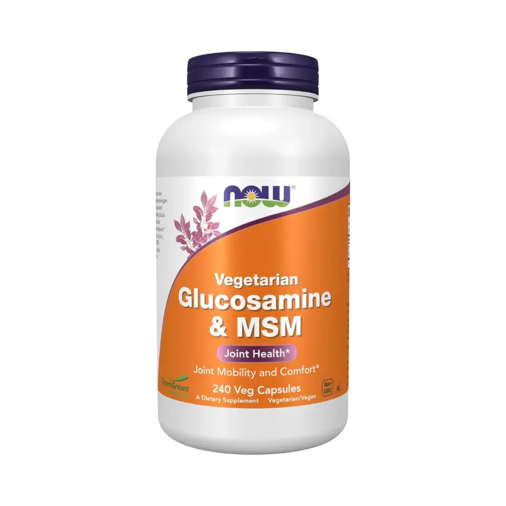 Now Foods Glucosamina Vegetal Y MSM, Movilidad Y Bienestar De Las Articulaciones 240 Cápsulas Vegetales