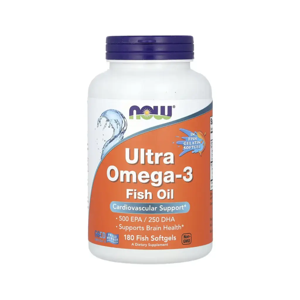 Now Foods Ultra Omega-3 1.000 Mg, EPA 500/ DHA 250, Beneficioso Para La Salud Cardiovascular 180 Cápsulas Blandas De Pescado