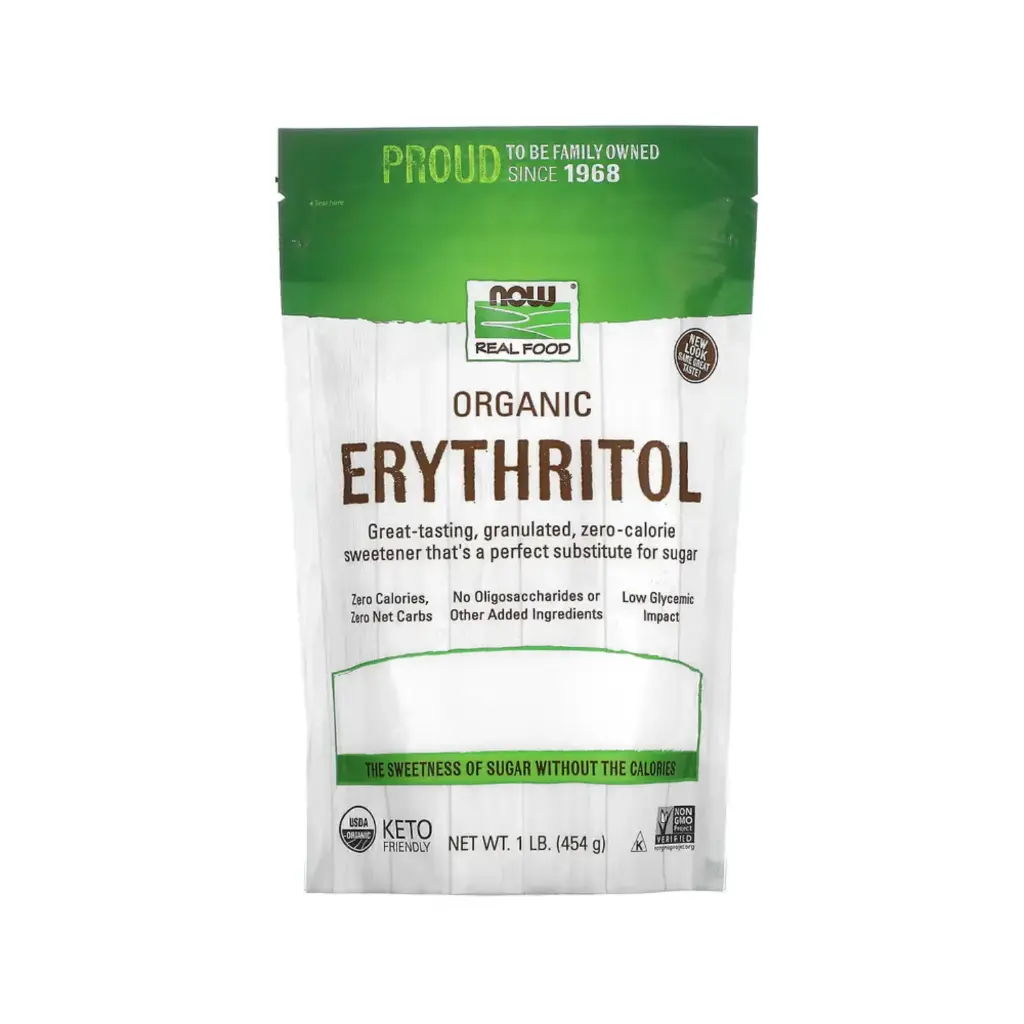 Now Foods Real Food Eritritol Orgánico,Bajo Impacto Glucémico 454 G (1 Lb) 