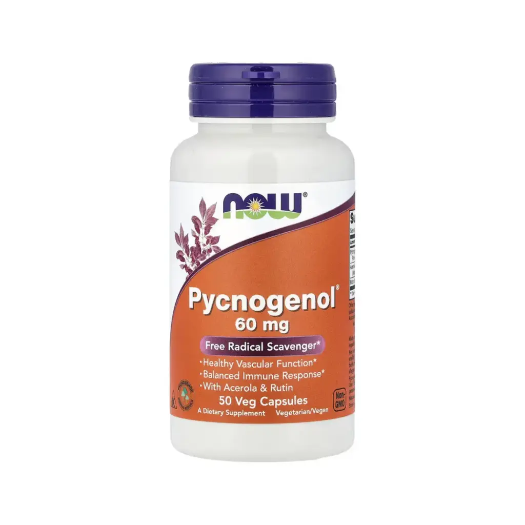 [733739032775] Now Foods Pycnogenol 60 Mg Con Acerola Y Rutina, Respuesta Inmunitaria Equilibrada 50 Cápsulas Vegetales
