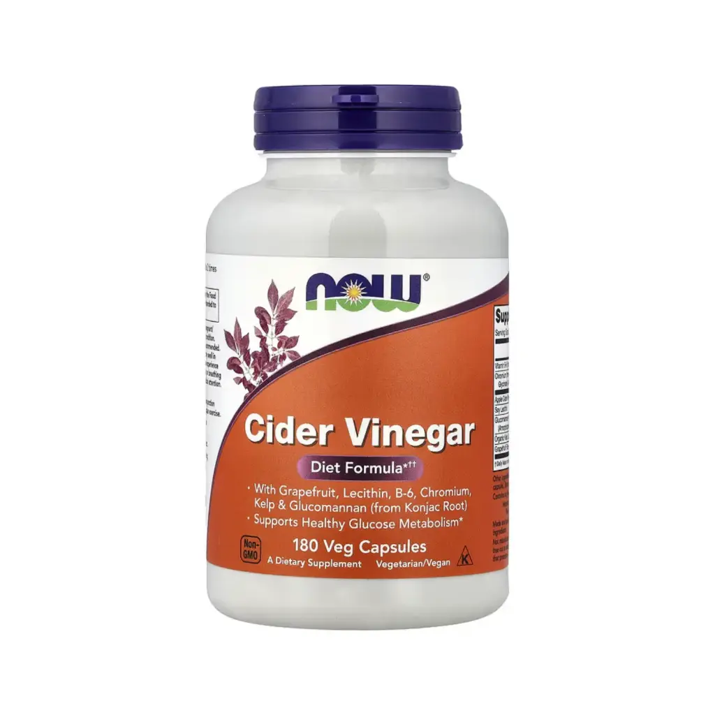 Now Foods Vinagre De Sidra, Favorece Un Metabolismo Saludable De La Glucosa 180 Cápsulas Vegetales