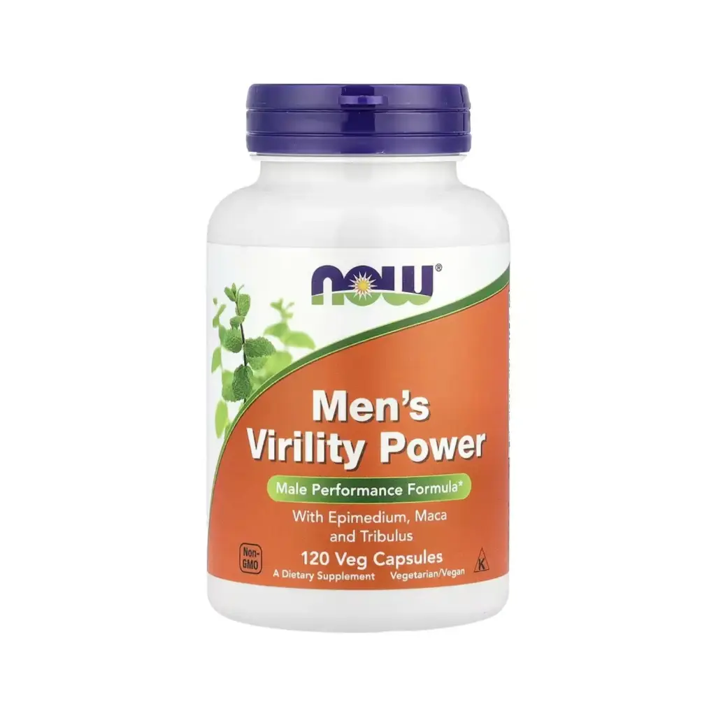 Now Foods Men'S Virility Power Con Epimedium, Maca Y Tribulus, Fórmula Para El Rendimiento Masculino 120 Cápsulas Vegetales 