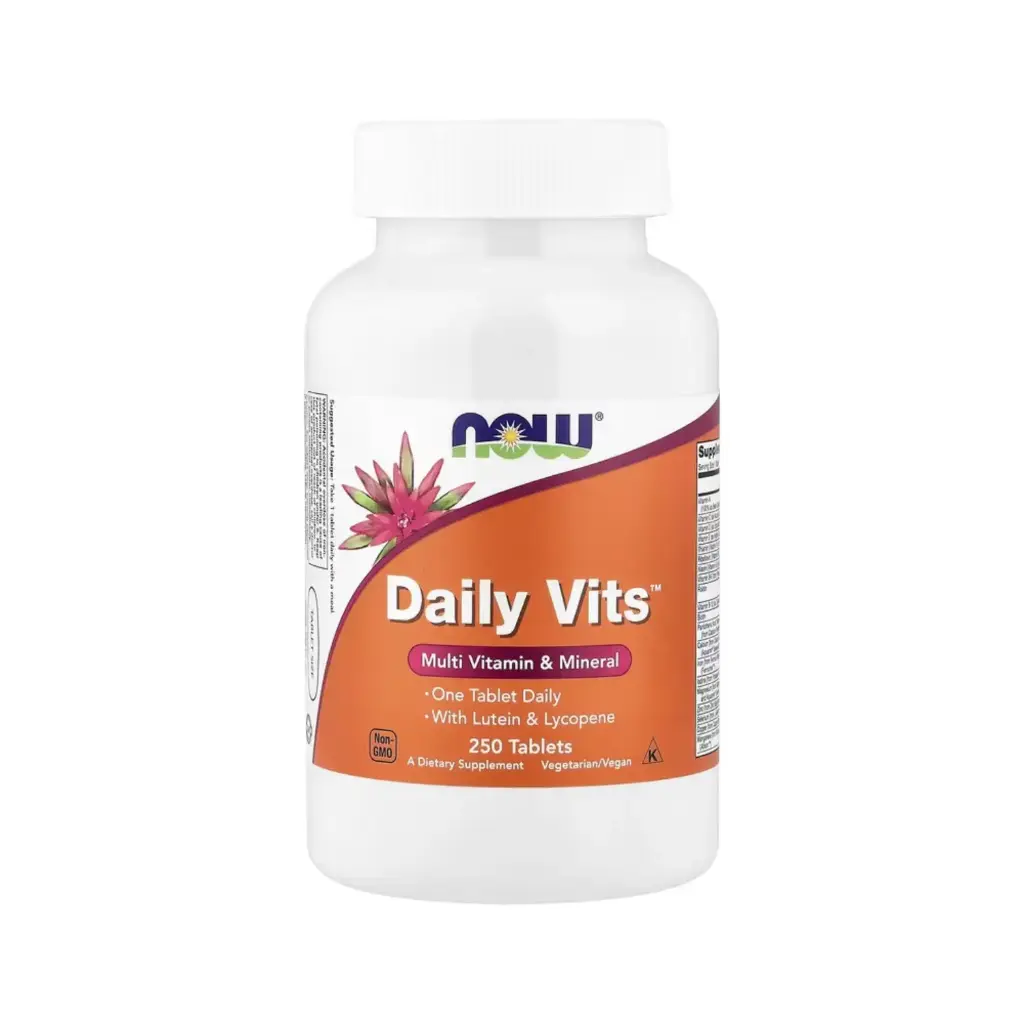 Now Foods Daily Vits, Suplemento Multivitamínico Y Mineral Con Luteína Y Licopeno, 250 Tabletas 