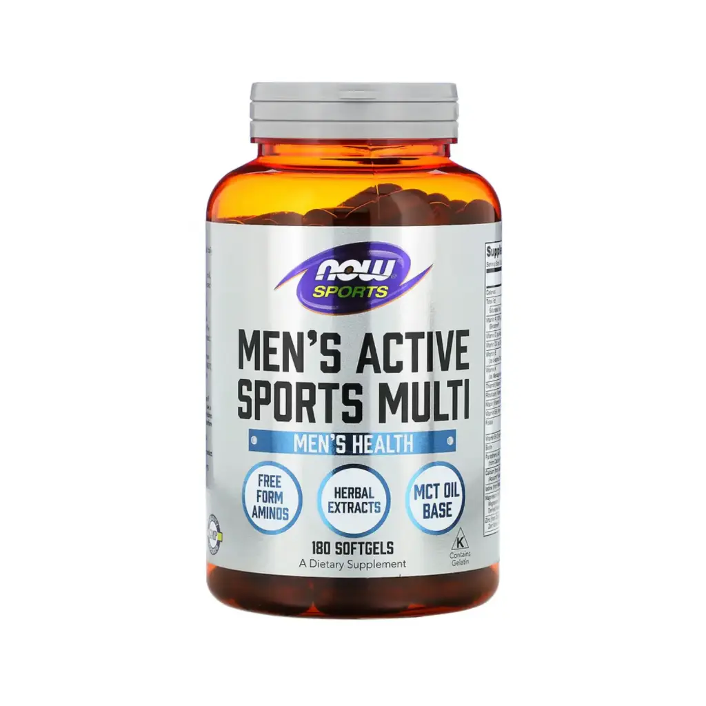 Now Foods Sports Suplemento Multivitamínico Para Hombres Activos Y Deportistas 180 Cápsulas Blandas 