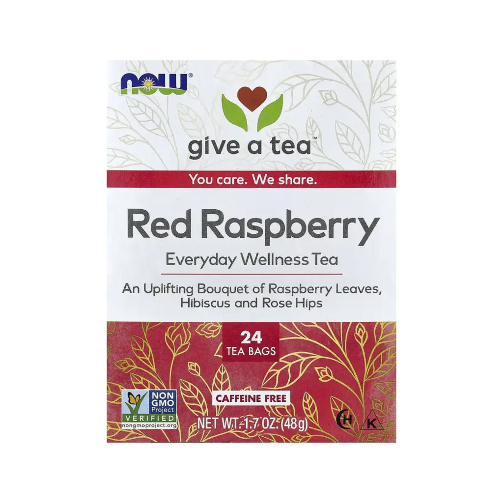 [733739042408] Now Foods Té De Frambuesa Roja, Sin Cafeína, 24 Bolsitas De Té 