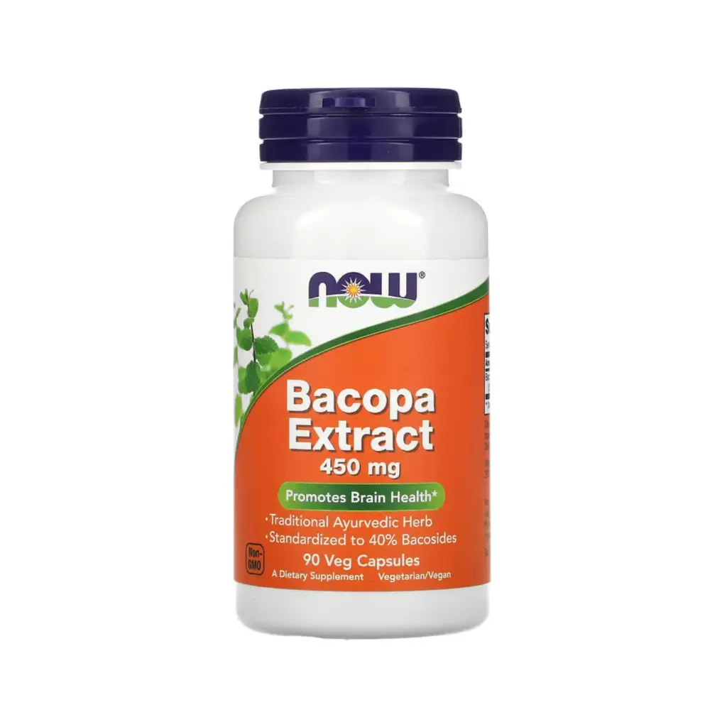 [733739045881] Now Foods Extracto De Bacopa 450 Mg, Favorece La Salud Del Cerebro 90 Cápsulas Vegetales