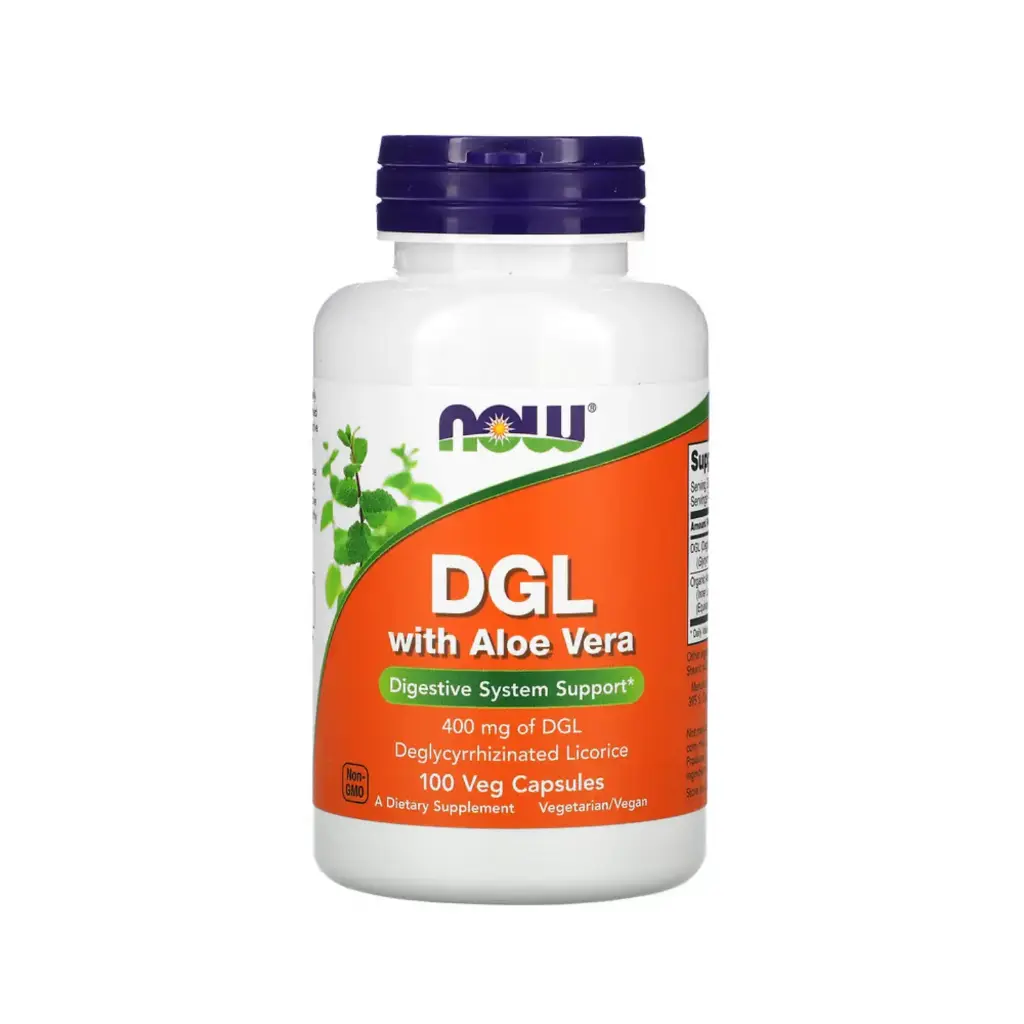 Now Foods Dgl Con Aloe Vera 400 Mg, Refuerzo Del Sistema Digestivo 100 Cápsulas Vegetales