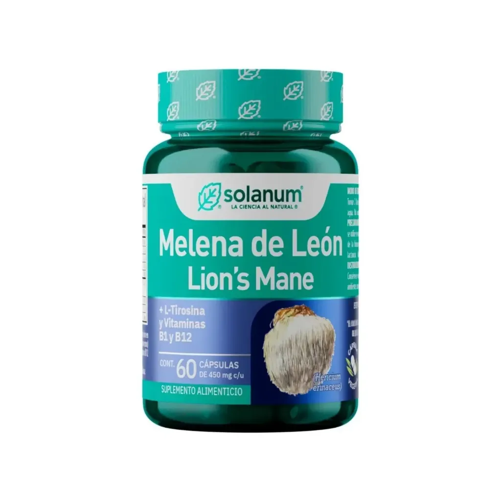 SOLANUM MELENA DE LEÓN CON + L-TIROSINA Y VITAMINAS B1 Y B2 DE 60 CÁPSULAS DE 450MG C/U