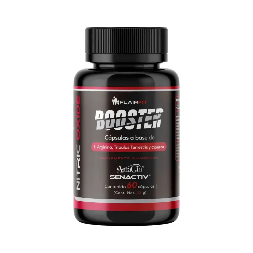 Flairfit Booster Óxido Nítrico, L-Arginina, Tribulus Terrestris y Citrulina, 60 Cápsulas, Aminoácidos, Pre-entreno