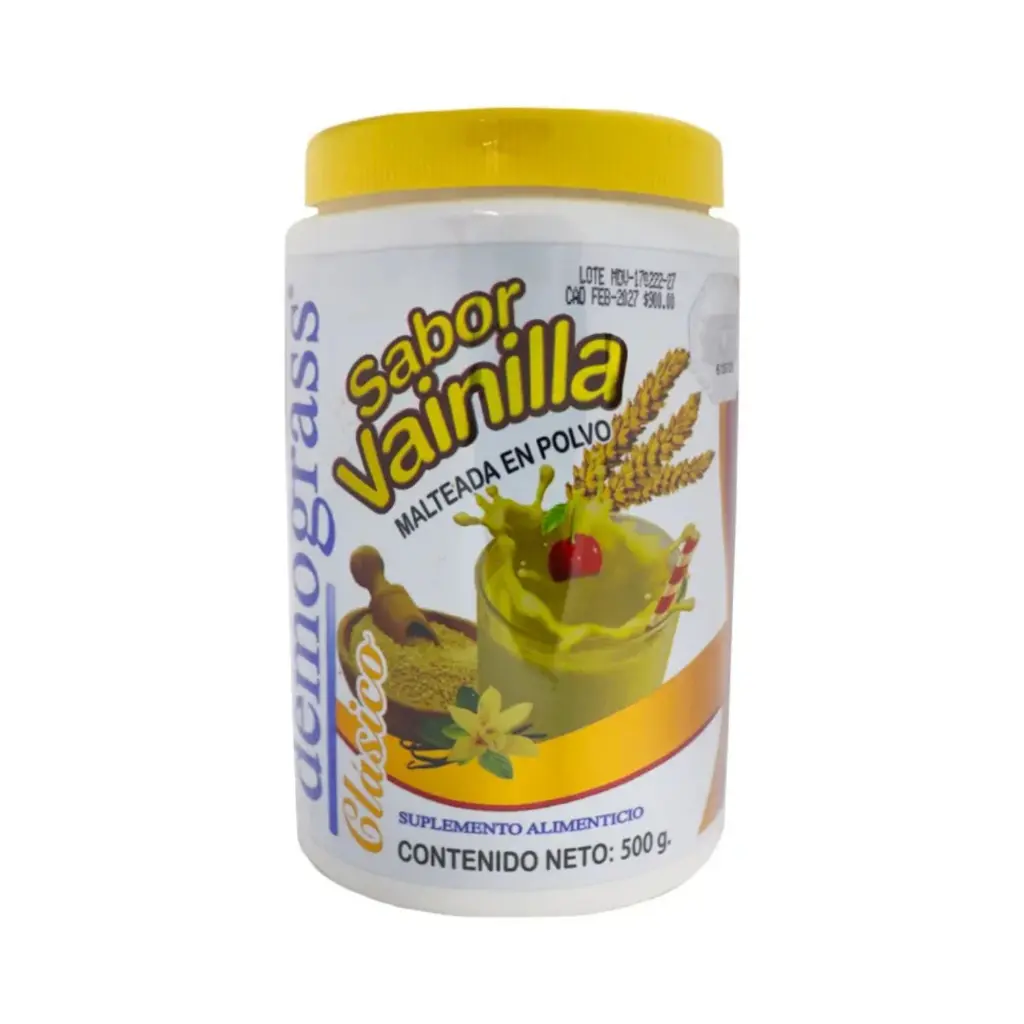Malteada Demograss Clasico 500 Gr Sabor Vainilla Suplemento Nutricional
