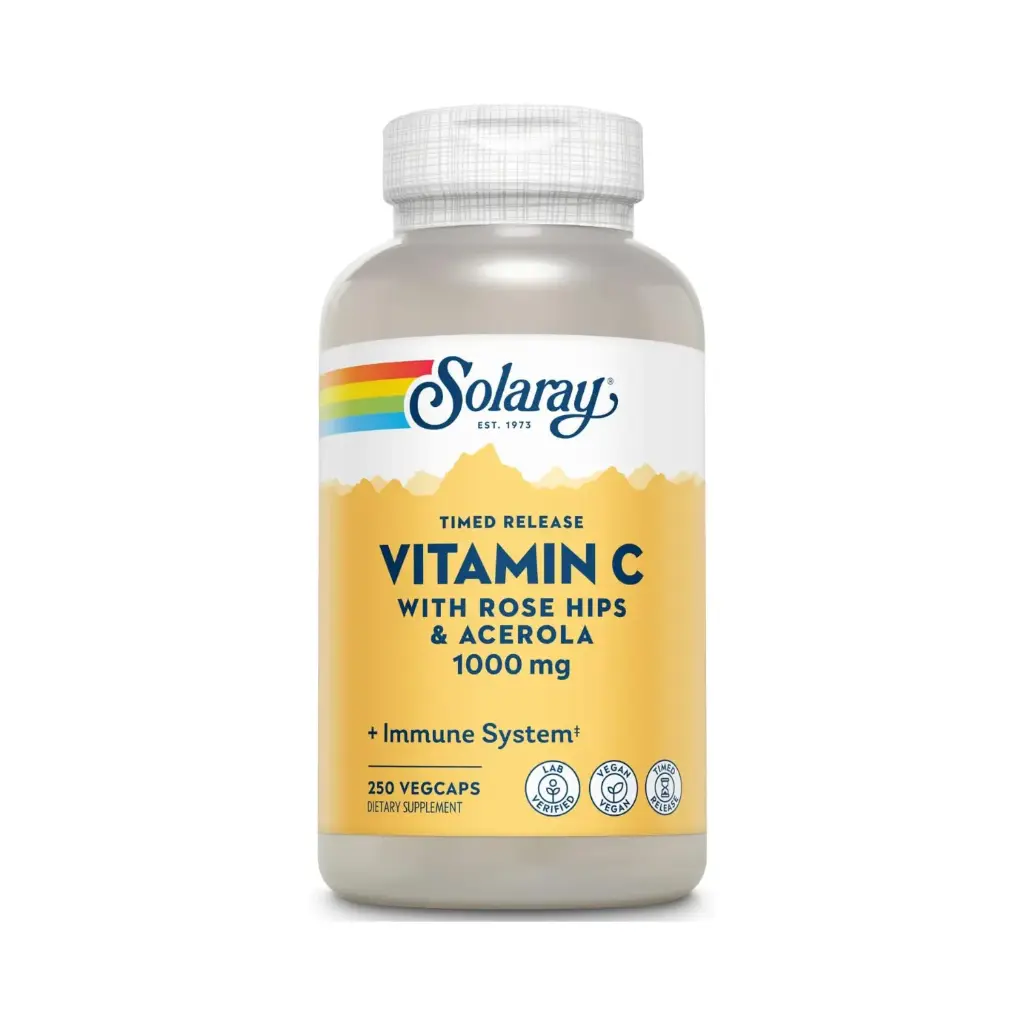 Solaray, Vitamin C, 1000 mg, 250 Cápsulas Vegetales, Apoyo Inmunológico de Liberación Prolongada