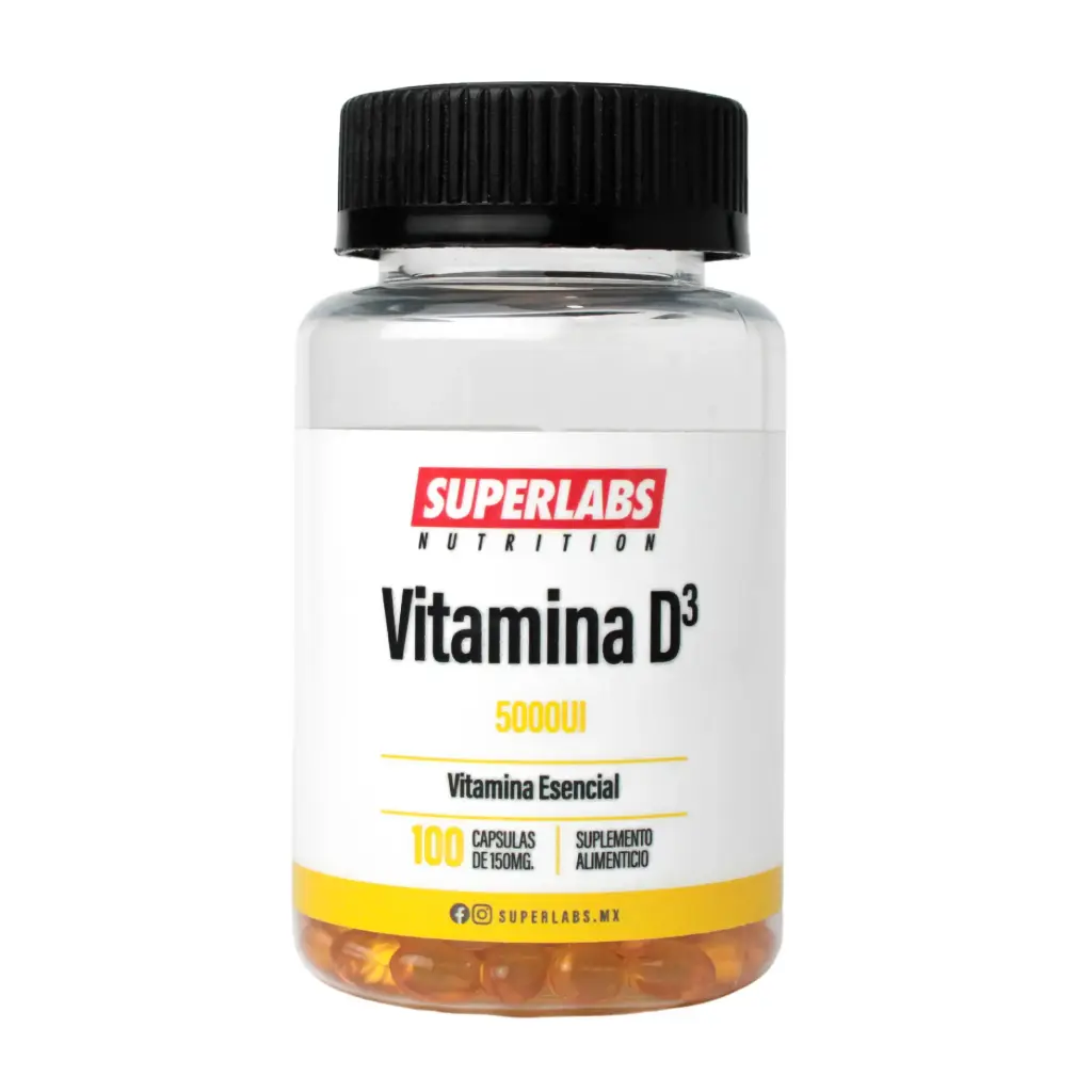 [7503045489968] Superlabs Nutrition Vitamina D3 5000 UI - 100 caps | Colcalciferol 5000 UI | Vitamina Esencial | Fórmula limpia sin aditivos | Suplemento alimenticio