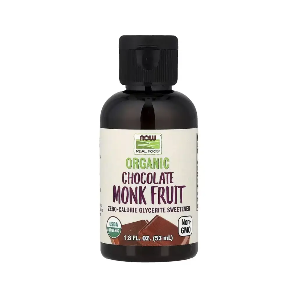 Now Foods Real Food Fruto Del Monje Orgánico, Endulzante De Glicerita Sin Calorías 53 Ml (1,8 Oz. Líq.) 