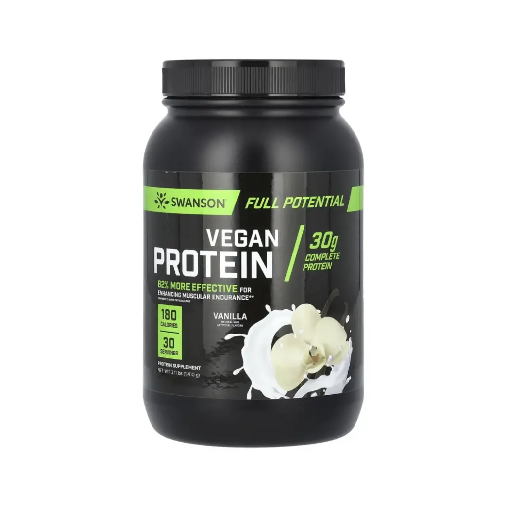 Swanson Proteína Vegana, Sabor Vainilla, 1, 410 G (3.11 Lb)