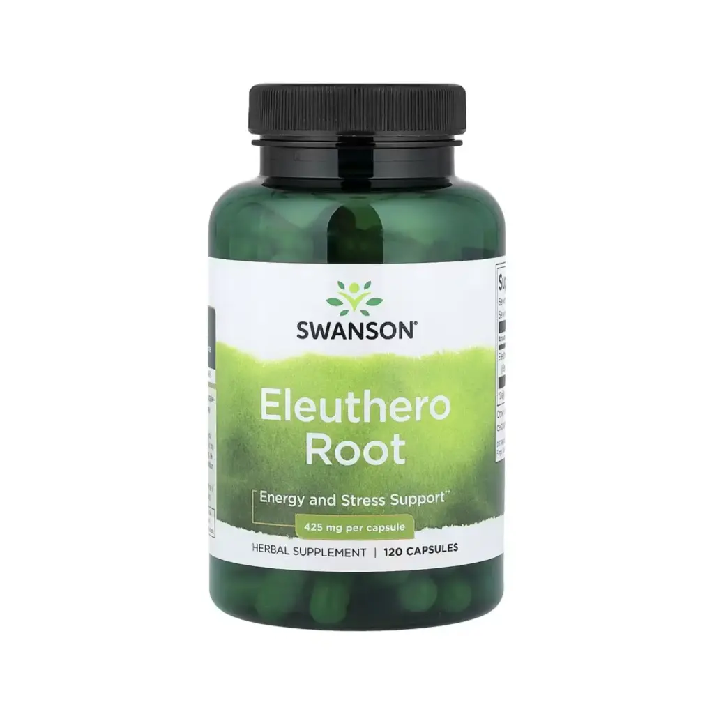 Swanson Eleuthero Root, Raíz De Ginseng Siberiano, Refuerzo Para La Energía Y El Estrés 120 Cápsulas (425 Mg Por Cápsula)