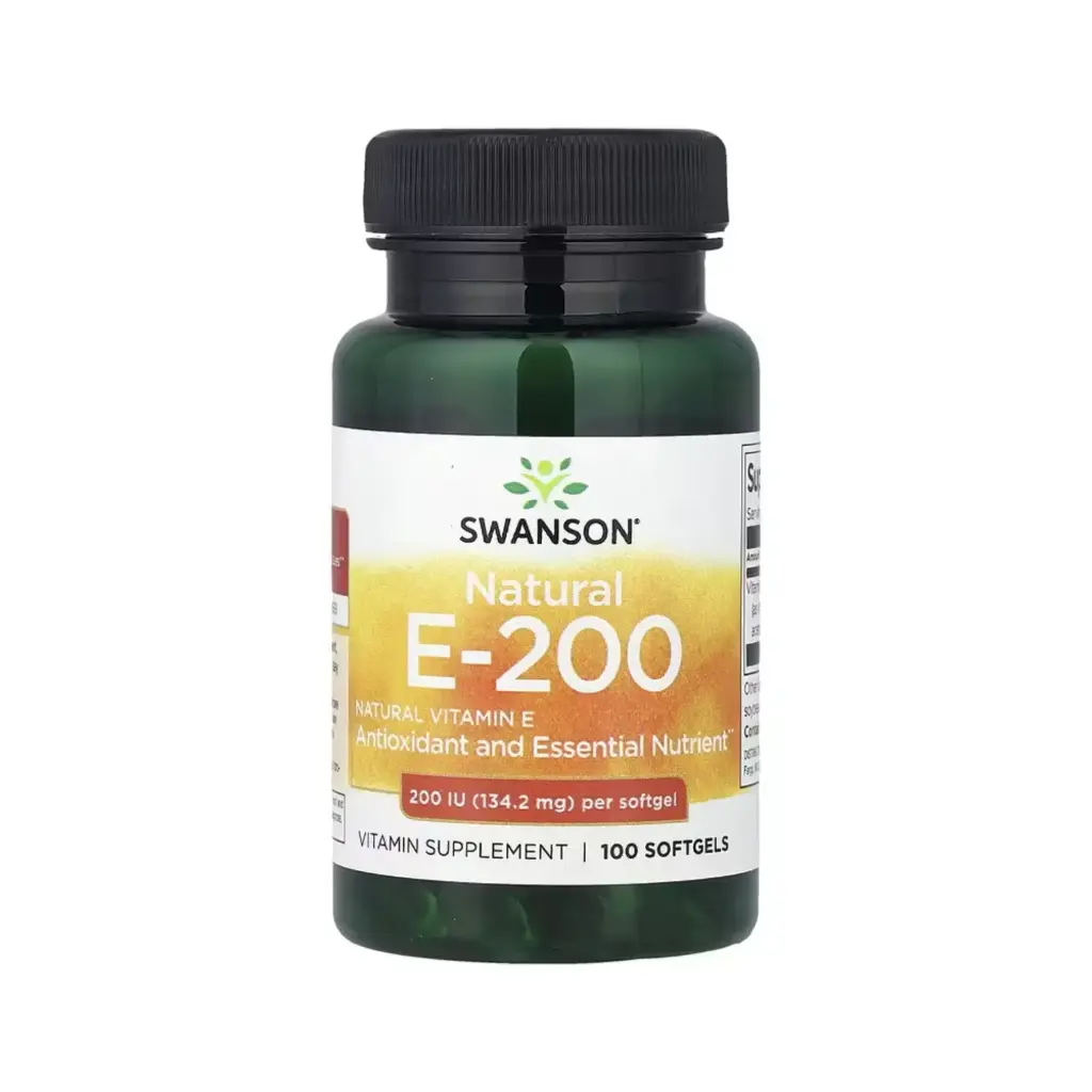 Swanson Vitamina E Natural, Antioxidante Y Nutriente Esencial 134,2 Mg (200 UI), 100 Cápsulas Blandas