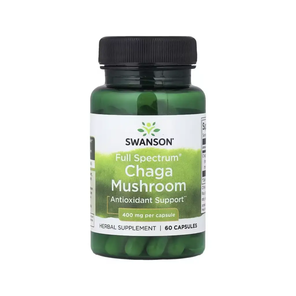 [087614113852] Swanson Hongo Chaga Full Spectrum, Protección Antioxidante 400 Mg, 60 Cápsulas 