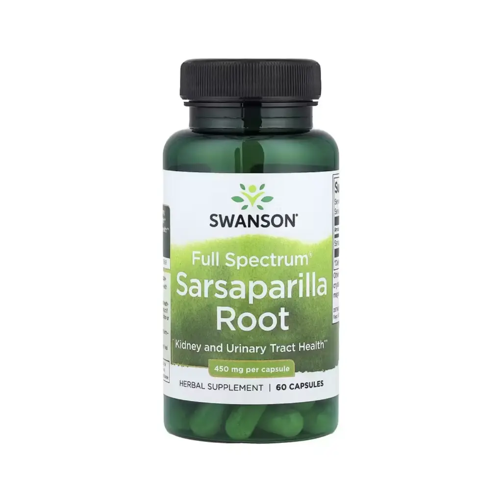 [087614114040] Swanson Raíz De Zarzaparrilla Full Spectrum, Salud De Los Riñones Y Las Vías Urinarias 450 Mg, 60 Cápsulas 
