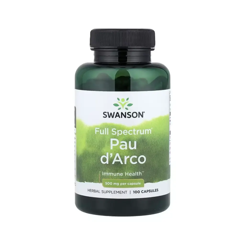 Swanson Pau D'arco Full Spectrum, Salud Inmunitaria 500 Mg, 100 Cápsulas