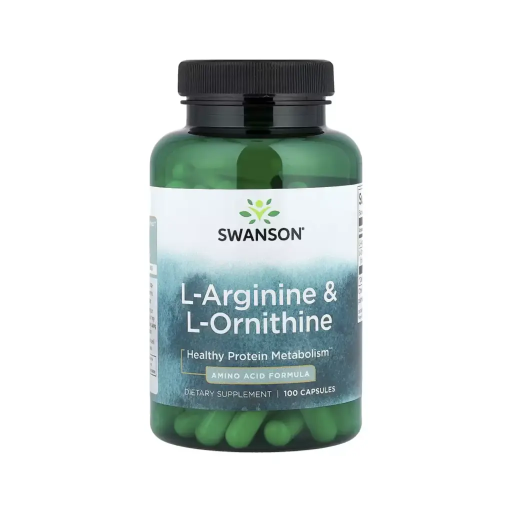 Swanson L-arginina Y L-ornitina, Metabolismo Saludable De Las Proteínas 100 Cápsulas 