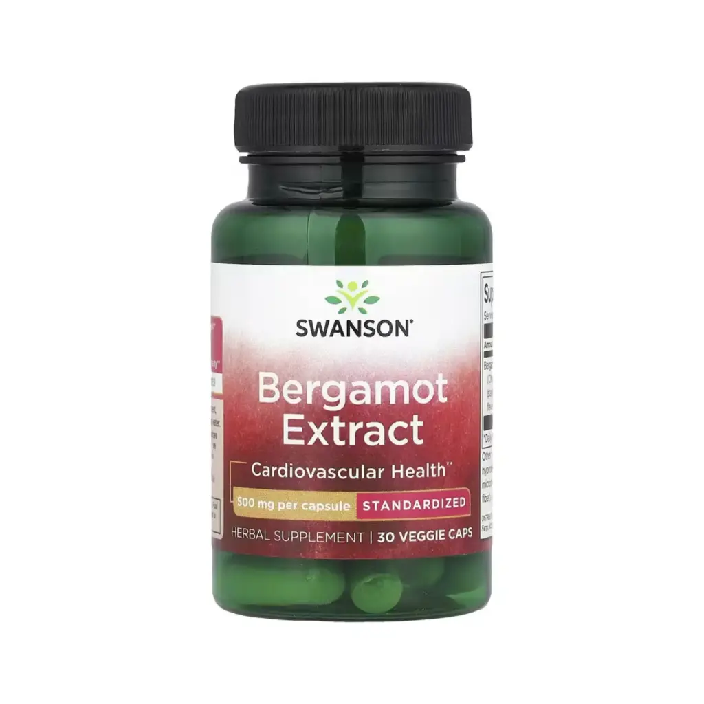 Swanson Extracto De Bergamota, Salud Cardiovascular, 500 Mg, 30 Cápsulas Vegetales 