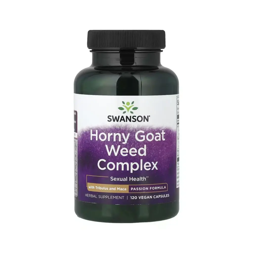 Swanson Complejo De Hierba De Cabra En Celo Con Tribulus Y Maca, Salud Sexual, 120 Cápsulas Veganas 