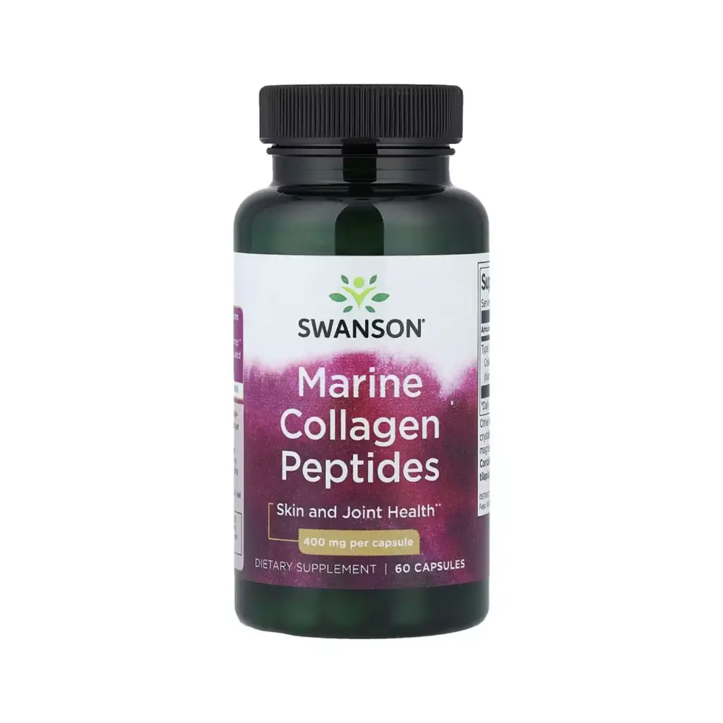 Swanson Péptidos De Colágeno Marino, Salud De La Piel Y Las Articulaciones, 400 Mg, 60 Cápsulas 