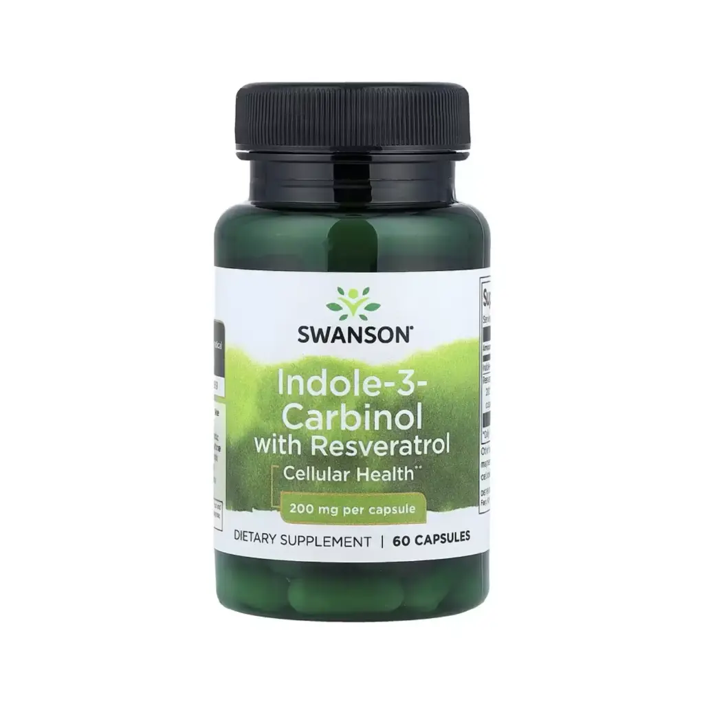 Swanson Indol-3-carbinol Con Resveratrol, Salud Celular, 60 Cápsulas 