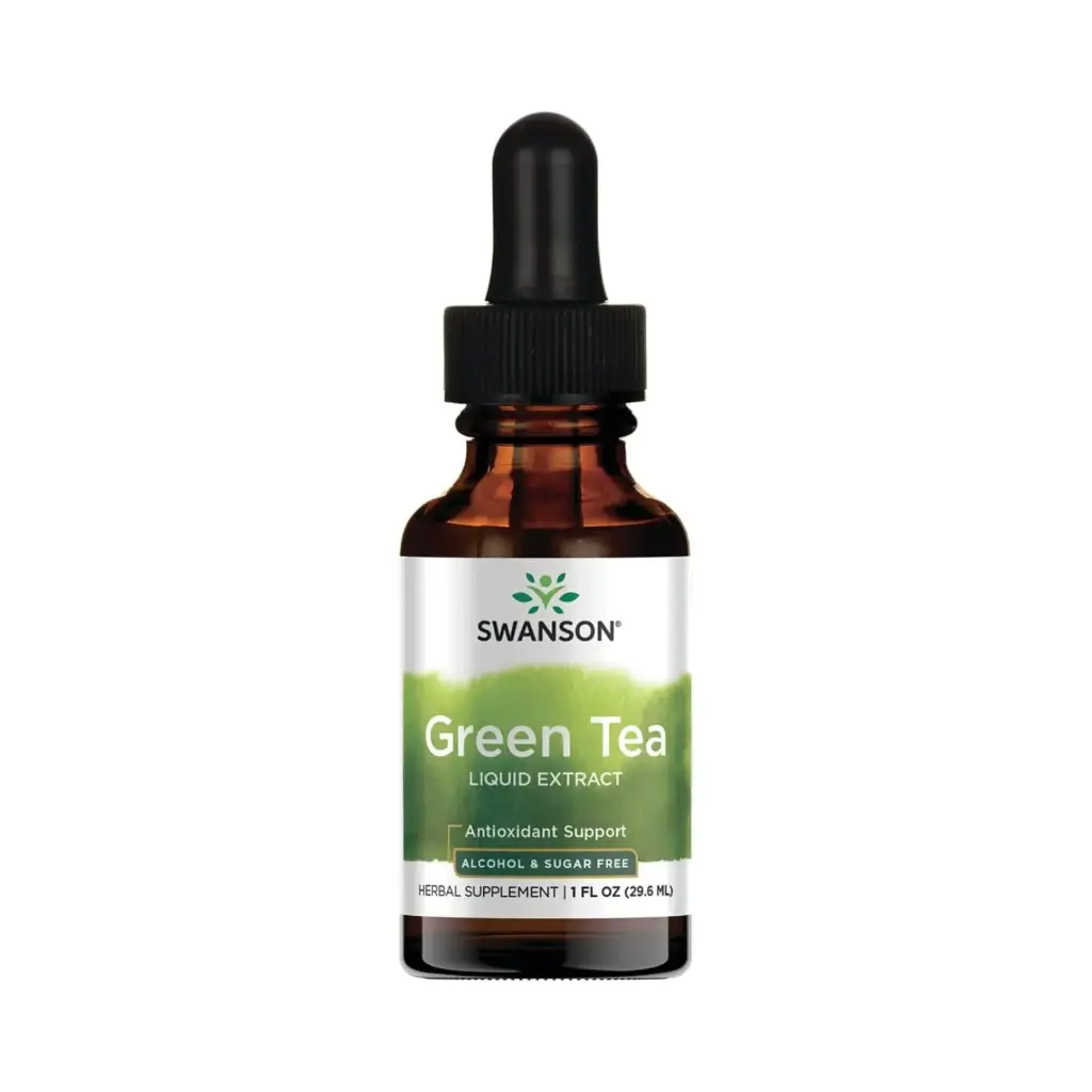 [087614111780] Swanson Extracto Líquido De Té Verde Sin Alcohol Ni Azúcar, Soporte Antioxidante, 1 Onza Líquida