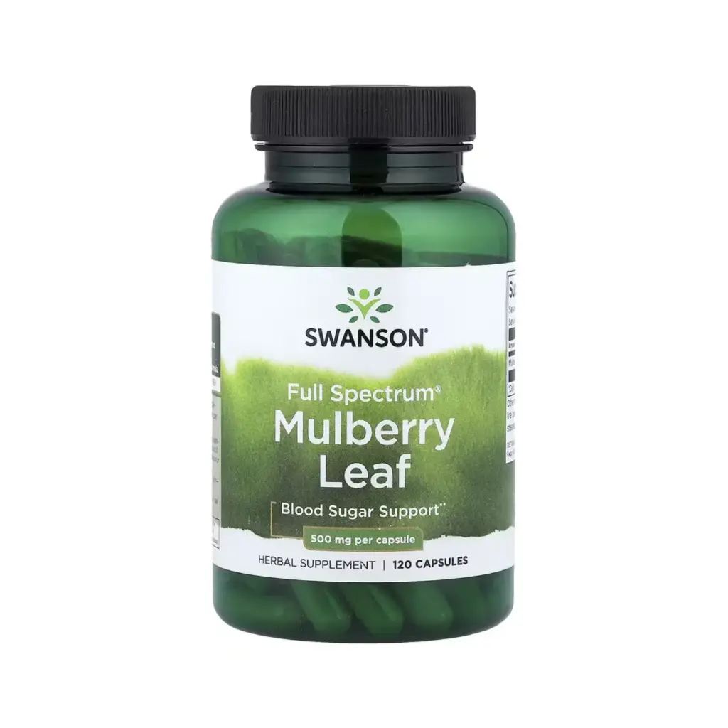 [087614110608] Swanson Hoja De Morera Full Spectrum Refuerzo Para La Glucemia, 500 Mg, 120 Cápsulas