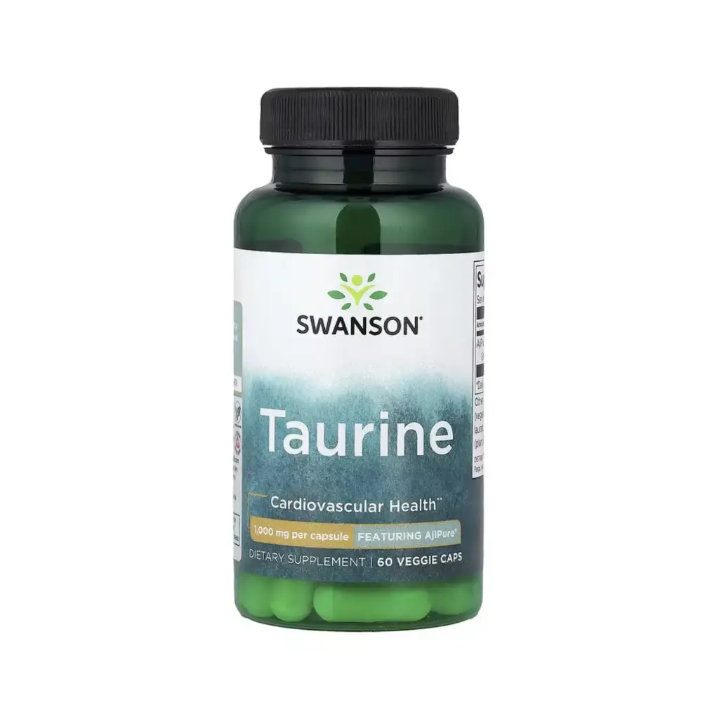 Swanson Taurina, Salud Cardiovascular, 1000 Mg, 60 Cápsulas Vegetales 