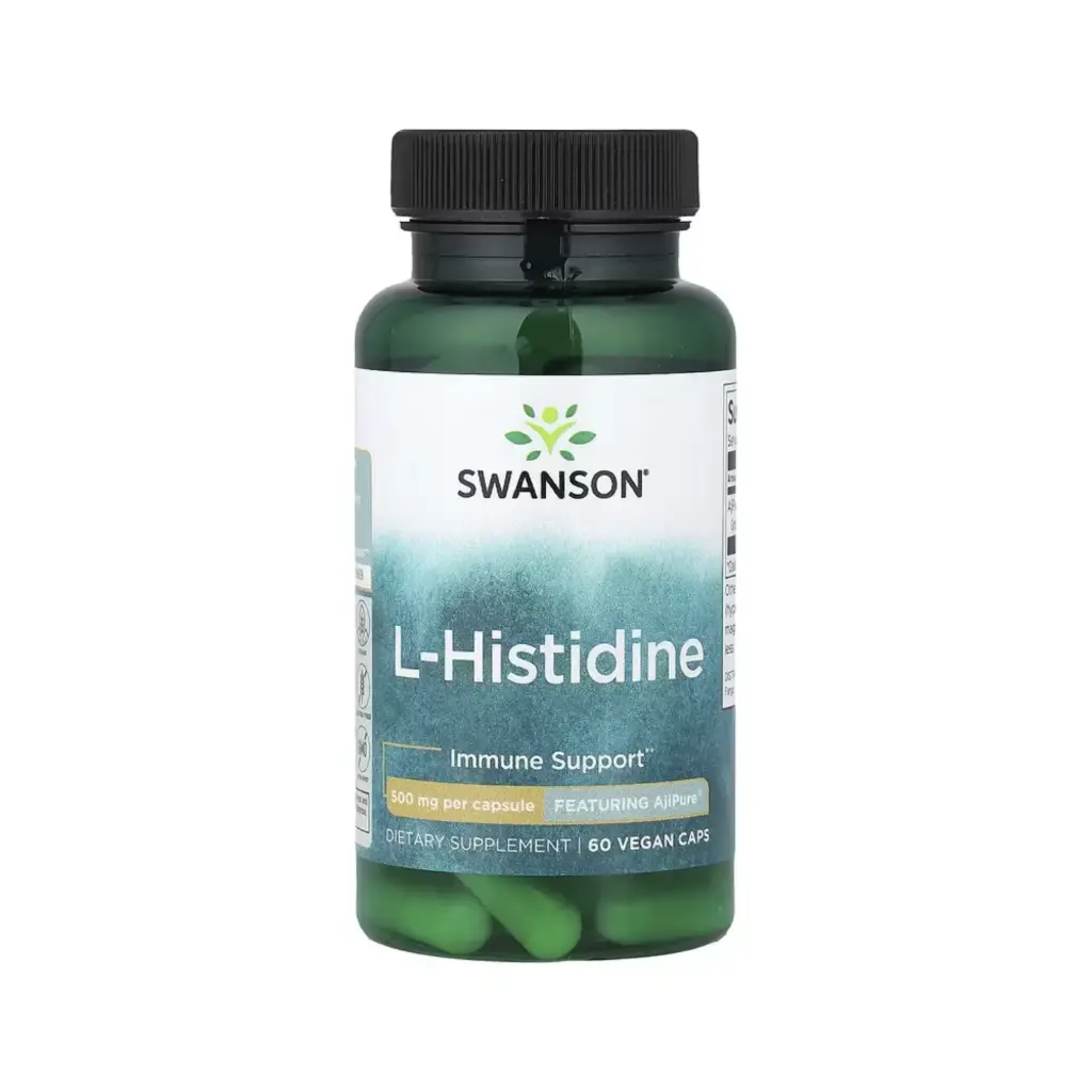 [087614024790] Swanson L-histidina, Salud Inmunitaria, 500 Mg, 60 Cápsulas Veganas 