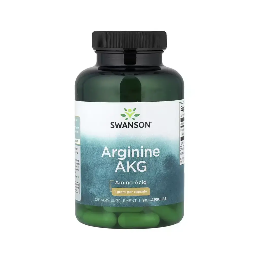 Swanson Arginina Akg, Promueve La Energía Física Y Una Recuperación Muscular Más Rápida, 1 G, 90 Cápsulas 