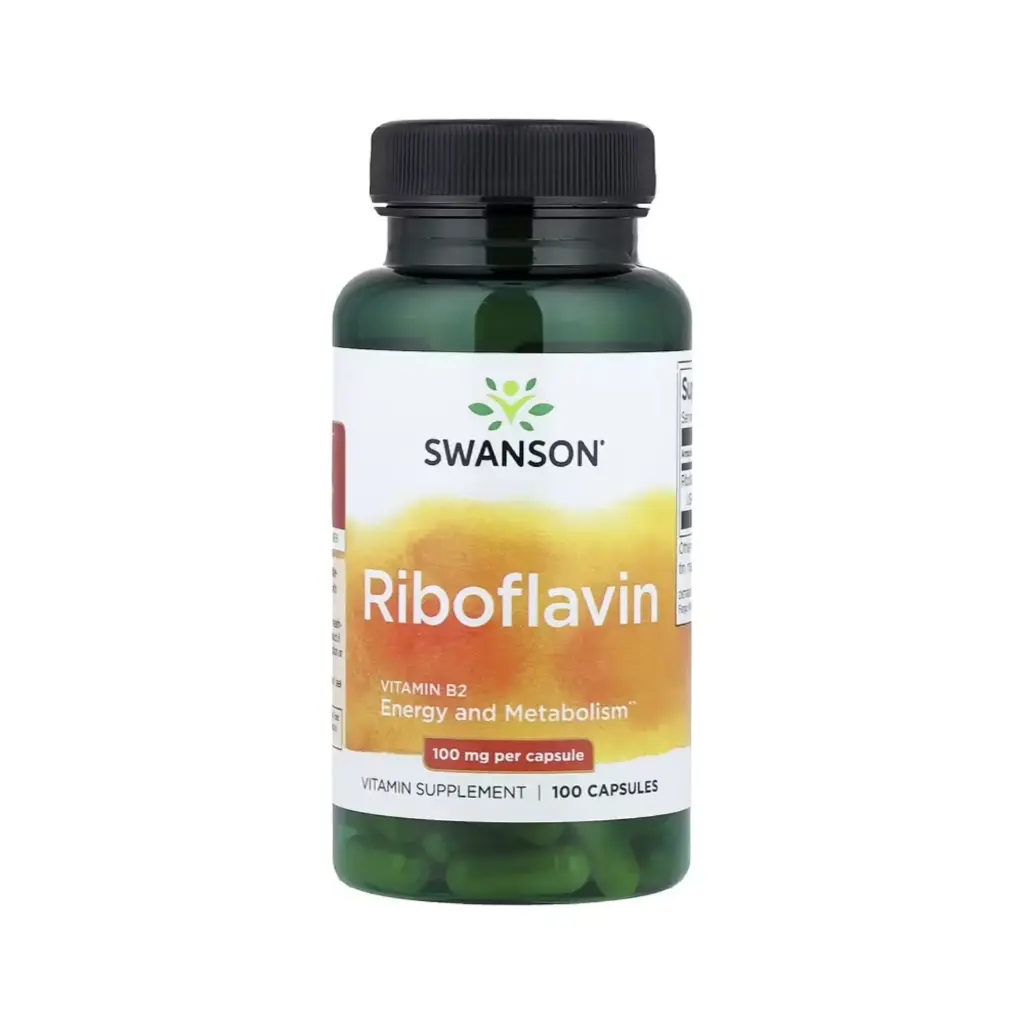 Swanson Riboflavina, Energía Y Metabolismo, 100 Cápsulas, 100 Mg