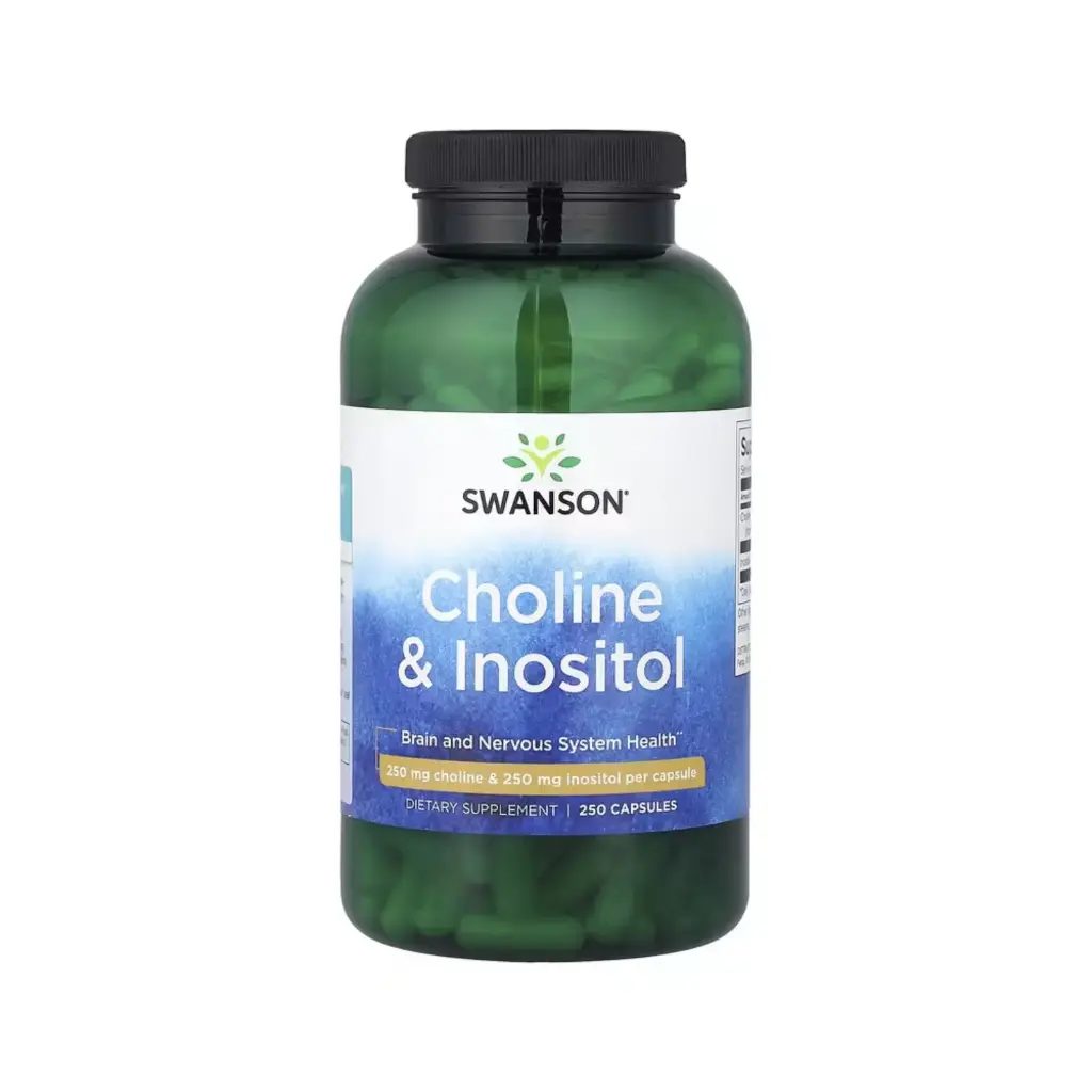Swanson Choline E Inositol, Salud Del Cerebro Y El Sistema Nervioso, 250 Cápsulas