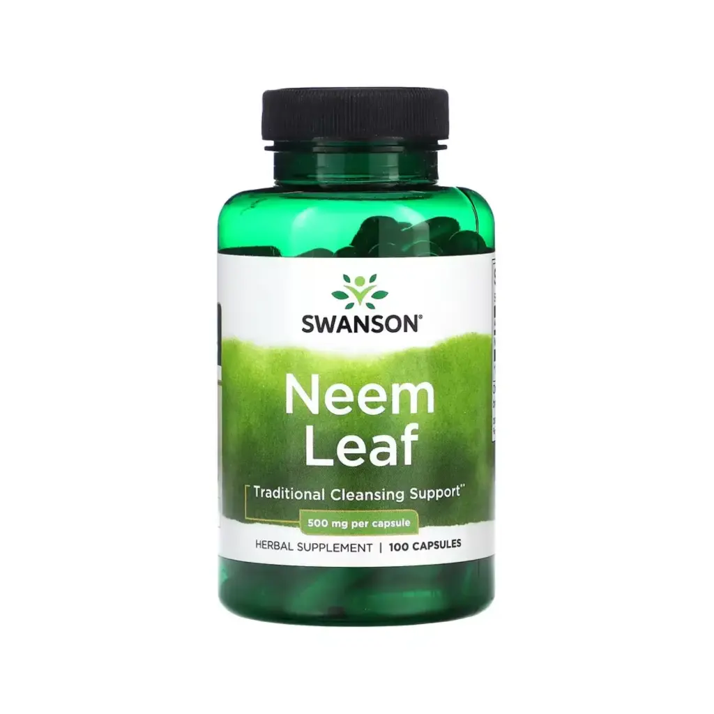 Swanson Hoja De Nim, Soporte De Limpieza Tradicional 500 Mg, 100 Cápsulas