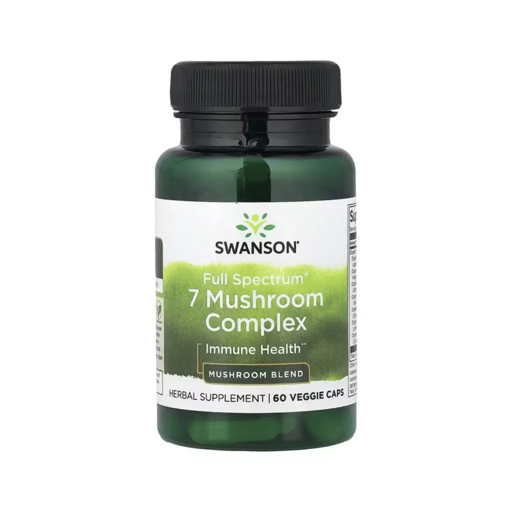 Swanson Complejo De 7 Hongos Full Spectrum, Salud Inmunitaria 60 Cápsulas Vegetales 