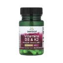 Swanson Vitaminas D3 Y K2, Salud Ósea E Inmunitaria 60 Cápsulas Vegetales 