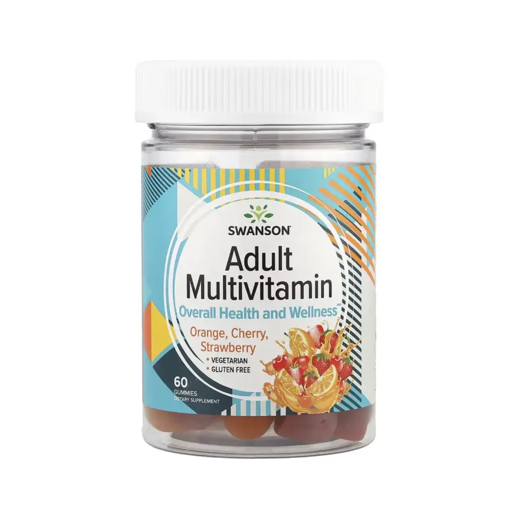 Swanson Gomitas Multivitamínicas Para Adultos, Naranja, Cereza, Fresa, Salud Y Bienestar Generales, 60 Gomitas
