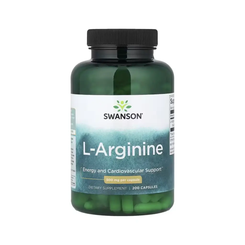 Swanson L-arginina, Refuerzo Energético Y Cardiovascular, 500 Mg, 200 Cápsulas
